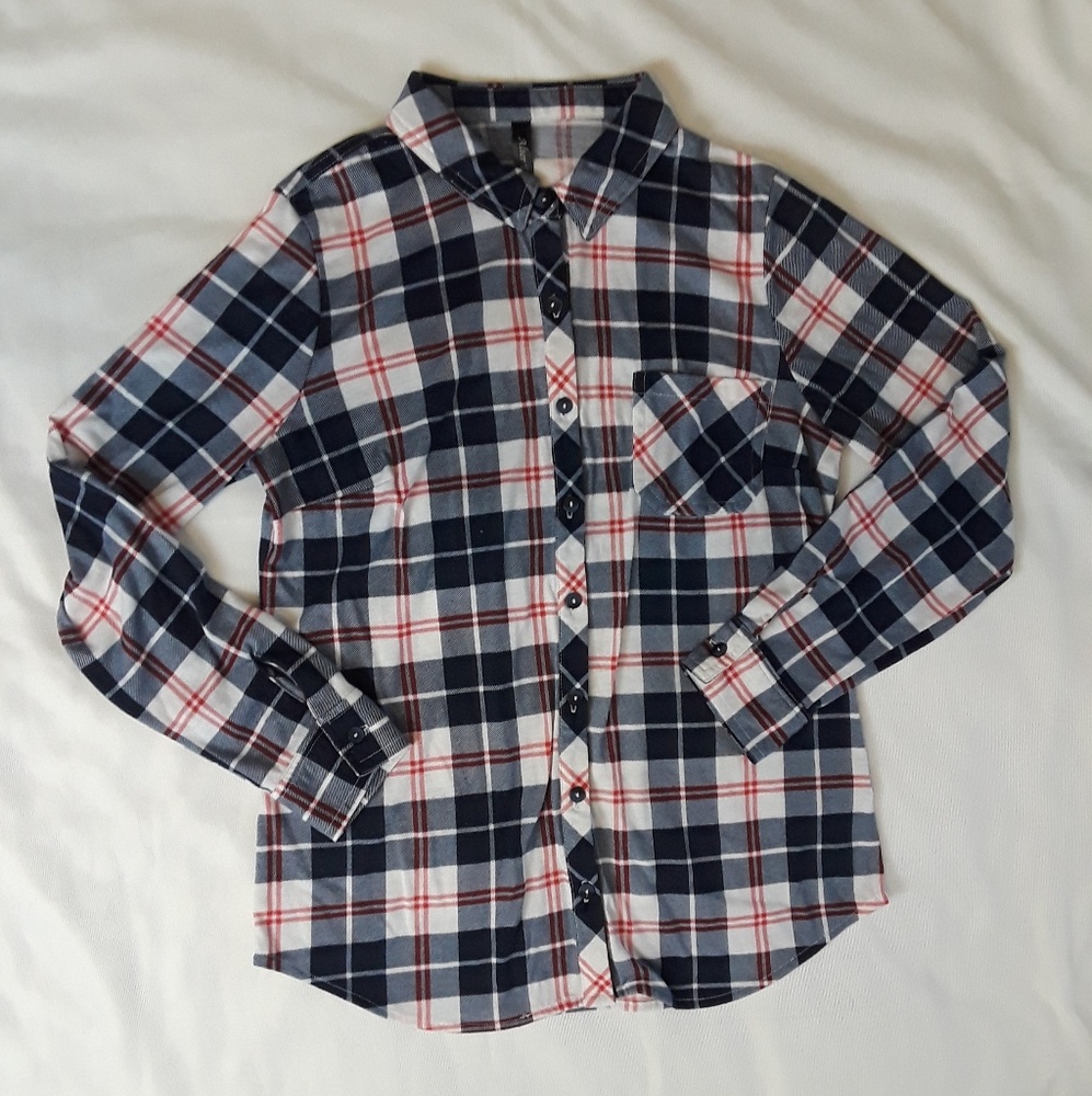 Alter Ego Red White and Blue Plaid Shirt